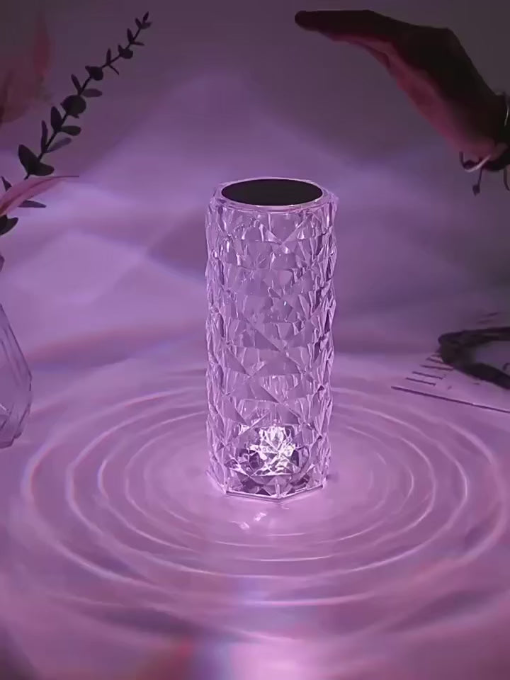 RoseLux™ Crystal Table Lamp – 16-Color LED Night Light